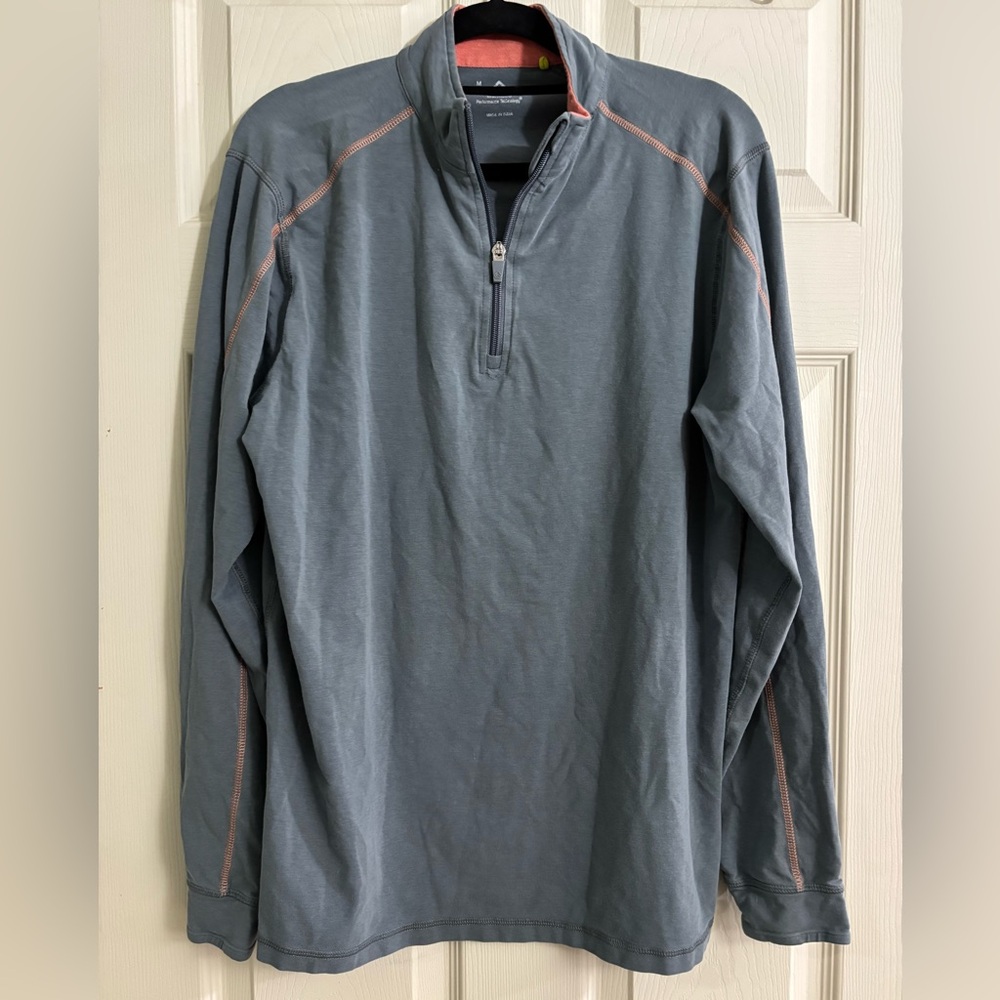 Men's Carrollton Organic Cotton Bamboo Quarter-Zip Performance Long Sleeve Shirt - Picture 2 of 7